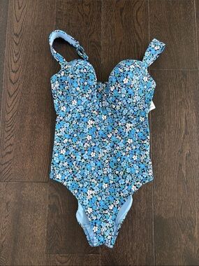 Blue Floral One-Piece